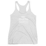 Heather White Smith Rock(s) Women's Racerback Tank Top