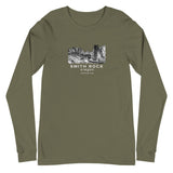 Smith Rock Canyon Graphic Novel Unisex Long Sleeve T-Shirt military green