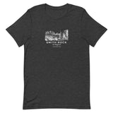 Smith Rock Canyon Graphic Novel Unisex T-Shirt dark grey heather