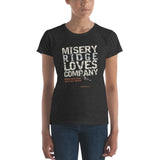 Heather Dark Grey Misery Ridge Loves Company Women's T-shirt on Model