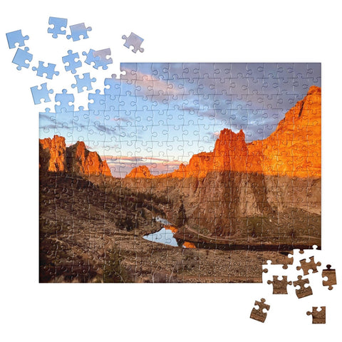 Smith Rock Canyon View of Winter Dawn on Rock Walls 252 Piece Puzzle