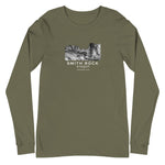 Smith Rock Canyon Graphic Novel Unisex Long Sleeve T-Shirt military green
