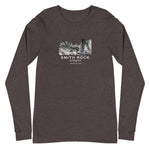 Smith Rock Canyon Graphic Novel Unisex Long Sleeve T-Shirt dark grey heather 