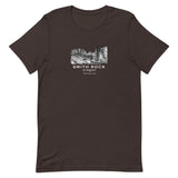 Smith Rock Canyon Graphic Novel Unisex T-Shirt brown