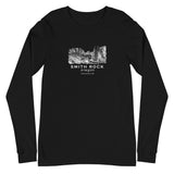 Smith Rock Canyon Graphic Novel Unisex Long Sleeve T-Shirt black