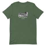 Smith Rock Canyon Graphic Novel Unisex T-Shirt heather forest